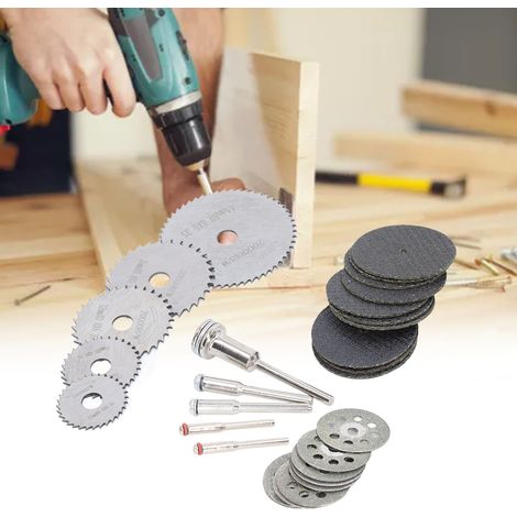 Ensemble de 30 disques à tronçonner, disques à meuler, lames de scie à bois, meules abrasives à double maille (1/5)
