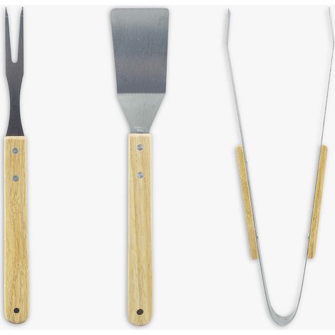 Set 3 Maxi utensilios para Barbacoa pinzas pala tenedor en Acero Inoxidable