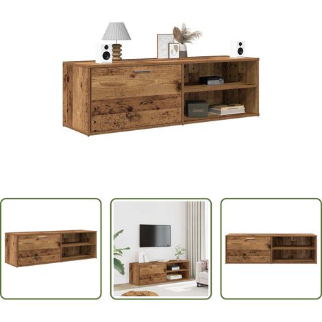 Meuble tv bois d'ingénierie - Meuble TV vieux bois 120x34x37 cm bois d'ingénierie (1/5)