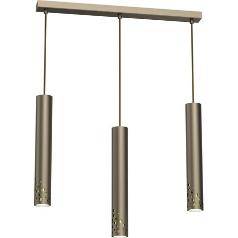 Suspension Luminex Altro Buble doré barre 3 tubes GU10