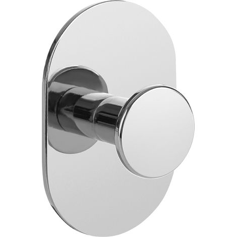 GANCIO PORTA ASCIUGAMANI da bagno a parete singola autoadesivo cromato