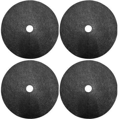 Lot de 10 toiles de désherbage non tissées, biodégradables et non tissées, pour le jardinage, le contrôle des mauvaises herbes, la couverture de sol, l'agriculture et les vergers (noir, diamètre du O- (1/3)