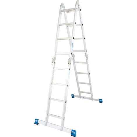 Krause Aluminium-Gelenk-Universalleiter STABILO 5,50 m Doppelstufenleiter (1/3)