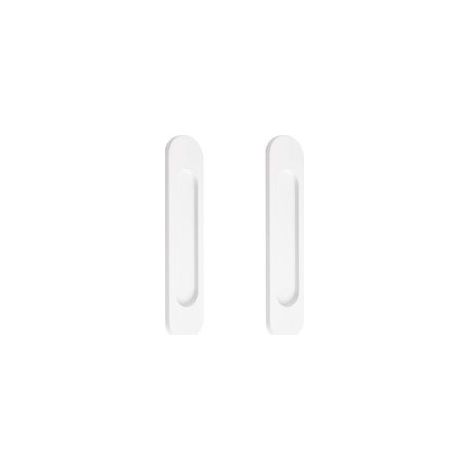 Lot de 2 poignées de porte coulissante ovales autocollantes en alliage d'aluminium, blanc chaud, 15 cm