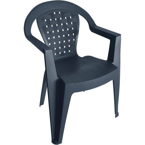 Poltrona da giardino in resina antiscivolo Norma Dimaplast colore Antracite.