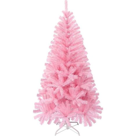 Sapin de Noël artificiel rose de 1,2 m avec support en métal, sapin de Noël non éclairé avec 300 branches, assemblage facile, pour décoration intérieure et extérieure,parfait pour Noël