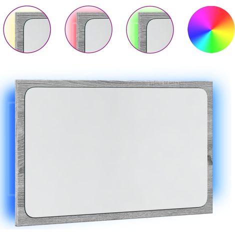 Maison Exclusive - Specchio da Bagno con LED Grigio Sonoma 60x8,5x38 cm Truciolato