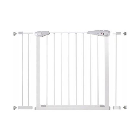Barandilla para escaleras de 76-106 cm, puerta extensible de seguridad, color blanco. (1/5)