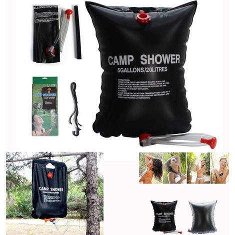 Douche Solaire Portable 20L, Sac de Douche Solaire Camping, Douche Portable de Sport Camping/Randonée/Plage (1/5)