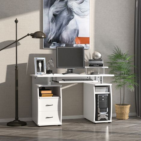 Bureau informatique bois blanc