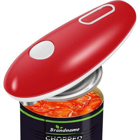 Ouvre-boîte électrique, à bord lisse, portable, sans fil, sans bords tranchants, pour chefs, enfants et personnes âgées souffrant d'arthrite (rouge) (1/5)