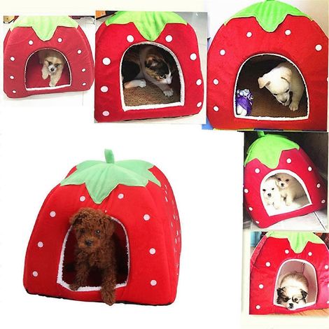 Niche pour chien, tapis tendance, panier doux, fraise, maison pour chien et chat L-- (1/5)