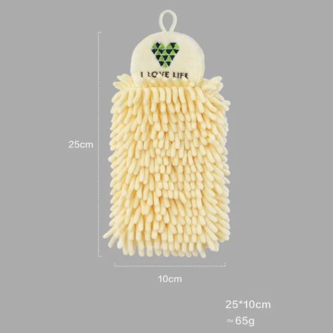 Essuie-mains doux ménage Super absorbant chiffon de nettoyage écologique avec boucle de suspension accessoires de salle de bain de cuisine jaune