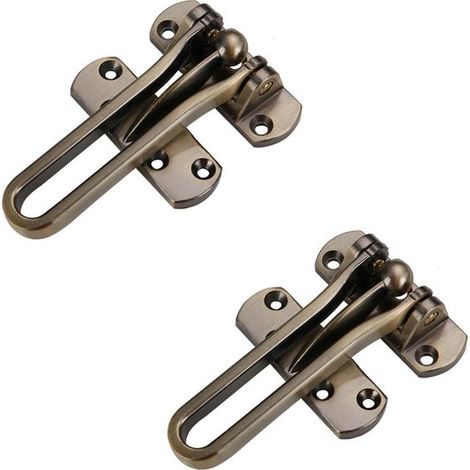 2 piezas, Protección antirrobo, Cerradura portátil para puerta, Cerradura de seguridad antirrobo, Bronce, 106,1 cm, Aleación de zinc (1/5)