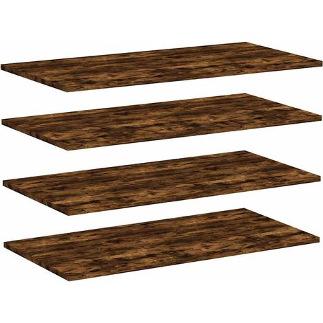Mensole Parete Scaffale da parete Ripiano a Parete 4 pz Rovere Fumo 80x40x1,5 cm Legno Multistrato (1/5)