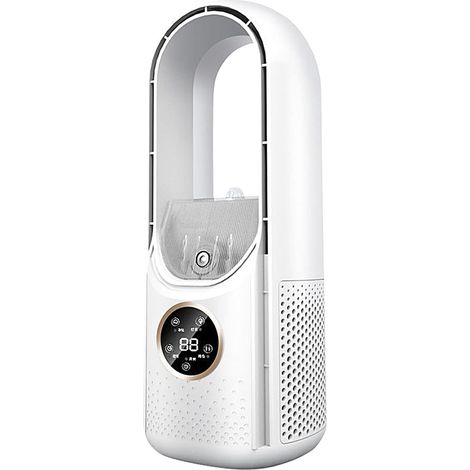Ventilador sin aspas, 6 velocidades, silencioso, vertical, apto para uso en interiores, dormitorios y oficinas (blanco).