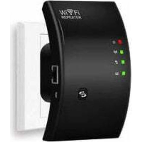 WiFi repeater, high-performance WiFi amplifier, N300 WiFi extender, WiFi signal booster, 1 Ethernet port, range up to 200 m², easy installation, compatible with all internet decoders (1/4)