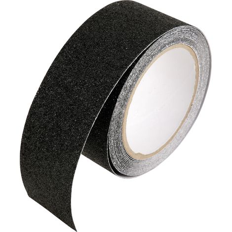 Ruban adhésif antidérapant en PVC auto-adhésif, 5cm x 5m, revêtement de sol de sécurité adhésif résistant à l'usure (noir) (1/5)
