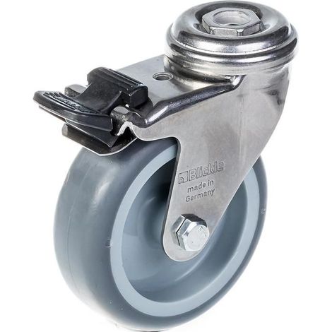 Roulettes - Acier inoxydable - 75 mm x 3" - Pivotante - Charge max 60 kg - Gris (1/4)