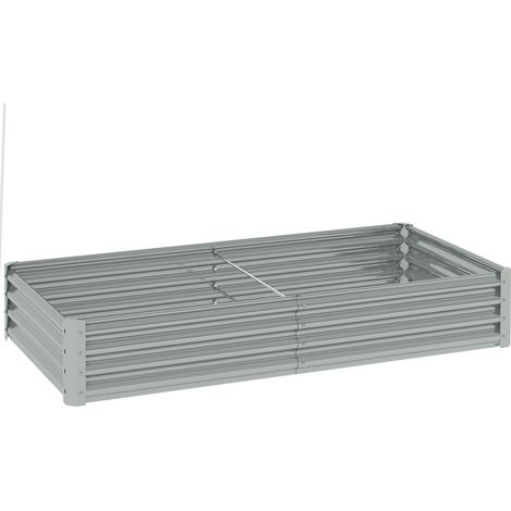 Letto per Orto Rialzato 180x90x30 cm in Acciaio Galvanizzato Argento (1/5)
