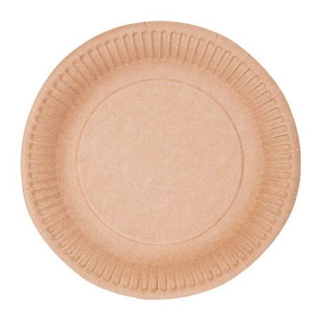 Assiettes rondes en papier kraft 15 cm, 100 pièces.