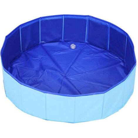 Piscine pour animaux de compagnie Chien Piscine Chat Table de Sable Bassin de Bain Piscine Pliable, bleu, (30x10cm) (1/4)