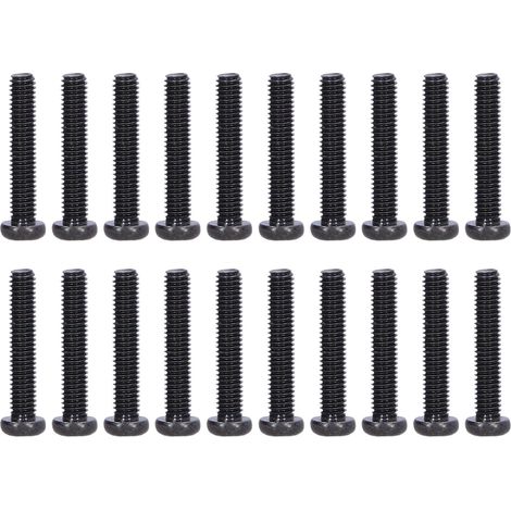 M3x16 schwarz verzinkte Stahlschraube, Schlitzkopf DIN 7985, Packung mit 50 kompletten Gewindebolzen, industrielle Schraubbefestigung. (1/5)
