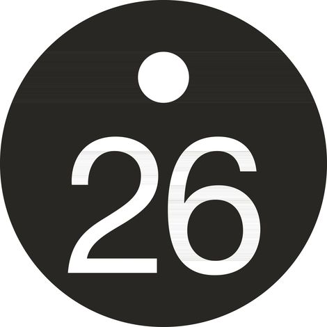 Schlüsselnummer - ø 25, Nummer 26, Aluminium schwarz eloxiert