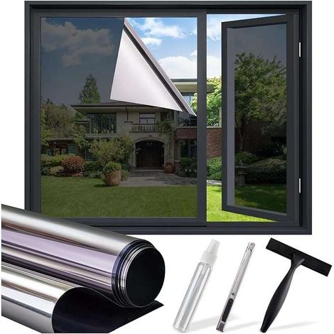 Film de protection solaire miroir pour vitres, kit 75 x 400 cm