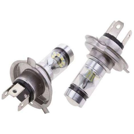 Ampoules LED H4 100W 20 SMD Ultra Lumineuses 6000K Blanc, Feux de Croisement et Route pour Voiture, Moto et Camion (1/4)