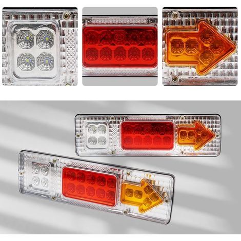 LED-Rückleuchten 131 LED superhell 12-24V wasserdicht Blinker Bremslichter universell für landwirtschaftliche Fahrzeuge, Traktoren, Anhänger, Wohnmobile, Campervans. (1/4)