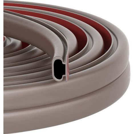Joint Porte Fenetre Isolation et Phonique, Forme D Caoutchouc Joint de Porte, Autocollante Bande D'étanchéité Anti Froid Isolant Thermique, pour Joint porte entree, Fenetre (Marron, 10M) (1/5)