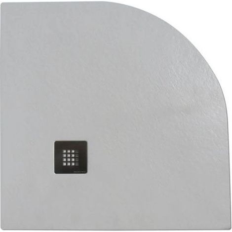 Piatto doccia in pietra SOLIDSTONE alto 2,8cm - Semicircolare Bianco 80x80 (1/5)