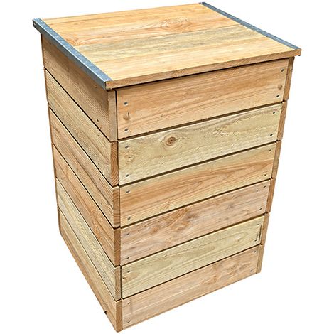 Composteur bois 150 litres - 570 x 400 mm - Grille anti rongeur - C090020-C090020G (1/4)