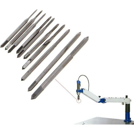 M1 à M3.5 Machine à tarauder à main Kit de taraudage de fil de filetage durable Set Mini acier haute vitesse résistant à la chaleur 10Pcs Industrial pour l'usinage du fil de noix-Lefou (1/5)