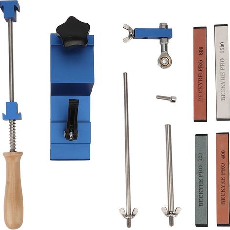 Kitchen Knife Sharpener System 4 Whetstones Professional Flip Fixed Angle Stainless Steel (1/5)