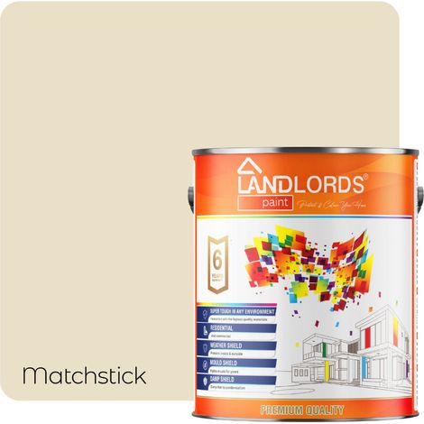 Landlords Paint - Anti-Mould Paint - Prevents Mould on Interior Walls & Ceilings - Matchstick - 2.5L