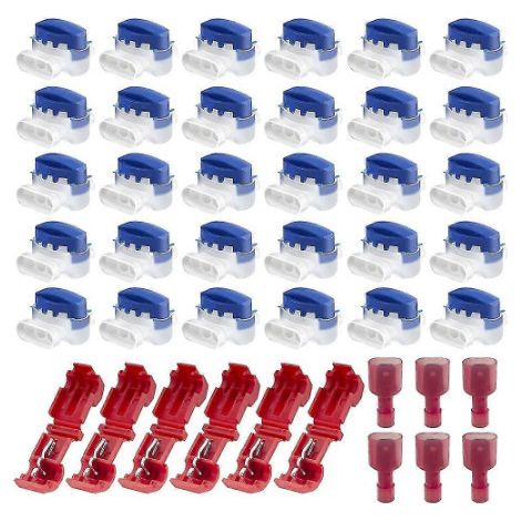 30 conectores de cable impermeables para cortadoras de césped robóticas, con 12 terminales, kit de reparación de cables para riego automático. (1/5)