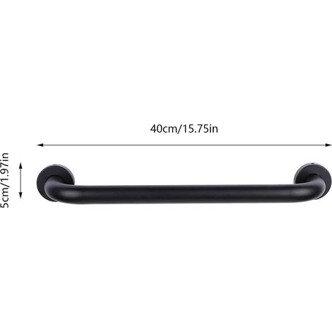 Barre de sécurité aluminium pour toilettes et bains anti-dérapage - Modèle XL - Noir - Support jusqu'à 300kg (1/5)