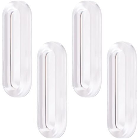 4er-Pack selbstklebende, transparente PU-Schiebetürgriffe, ovale Schiebetürgriffe für Glastüren, Fenster, Schubladen, Schränke (1/5)