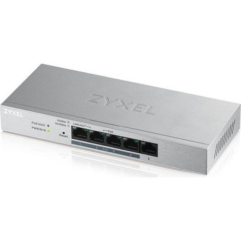 ZyXEL Switch 5x GE GS1200-5HP V2 Metall 4xPoE+ Managed (GS1200-5HPV2-EU0101F) (1/5)