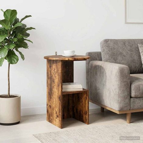 Mesa lateral Roble Ahumado Ø 39,5 x 55 cm Madera de Ingeniería