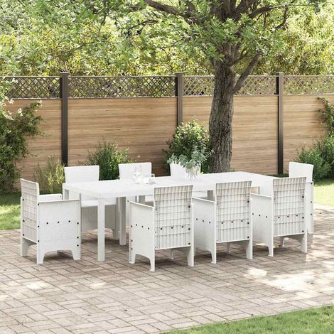 Gartentisch Weiß 250x100x73 cm Poly Rattan vidaXL451821 (1/5)