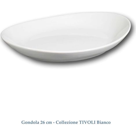 Saturnia Gondola Media L 26 x 23 Cm H 4,5 Cm Porcellana Tivoli Bianco