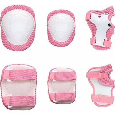 Ensemble de 6 protections, protections pour enfants, protections, doublures, équipement de protection, genouillères, genouillères, rose (1/5)