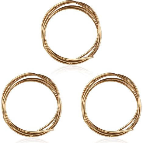3pcs Fil à Souder Alliage Doré pour Fabrication Bijoux, 16cm Long Flux à Souder Alliage Doré Facile pour Réparation Bijoux Électronique Plomberie (Température de Fusion 718 °C, 738°C, 788°C) (1/5)