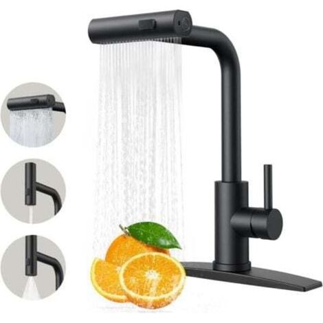 Robinets de cuisine, robinet de cuisine avec pulvérisateur extractible mat, robinet d'évier de cuisine moderne en acier inoxydable