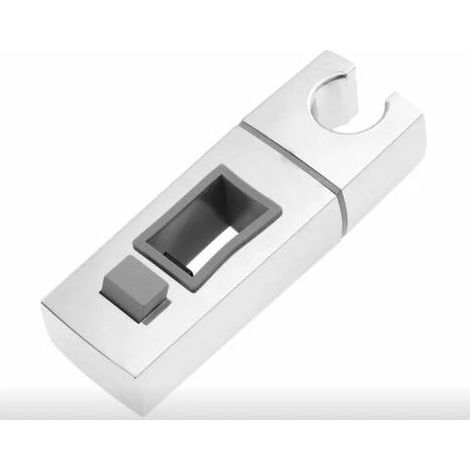 Curseur barre de douche Support de pommeau de douche coulissant pour- Support de douchette rectangulaire en ABS chromé pour salle de bain (1/4)
