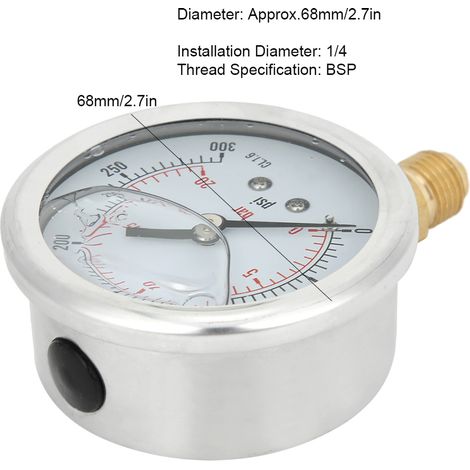 TS-PGG604-20bar 1/4BSP Y60 Radial-Öleinspritzdruckmessgerät (1/5)