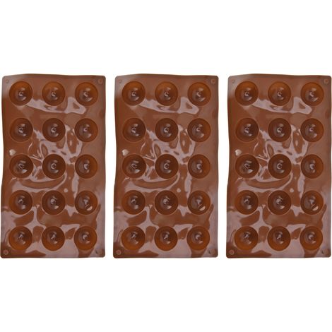 Moule en silicone demi-sphère (3 pièces, 15 cavités) pour bombes en chocolat, gâteaux, gelées et puddings. (1/5)